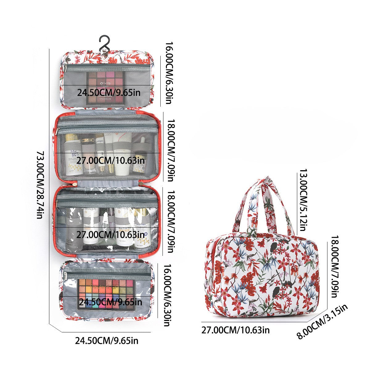 Foldable Hanging Travel Toiletry Organizer Bag - C2
