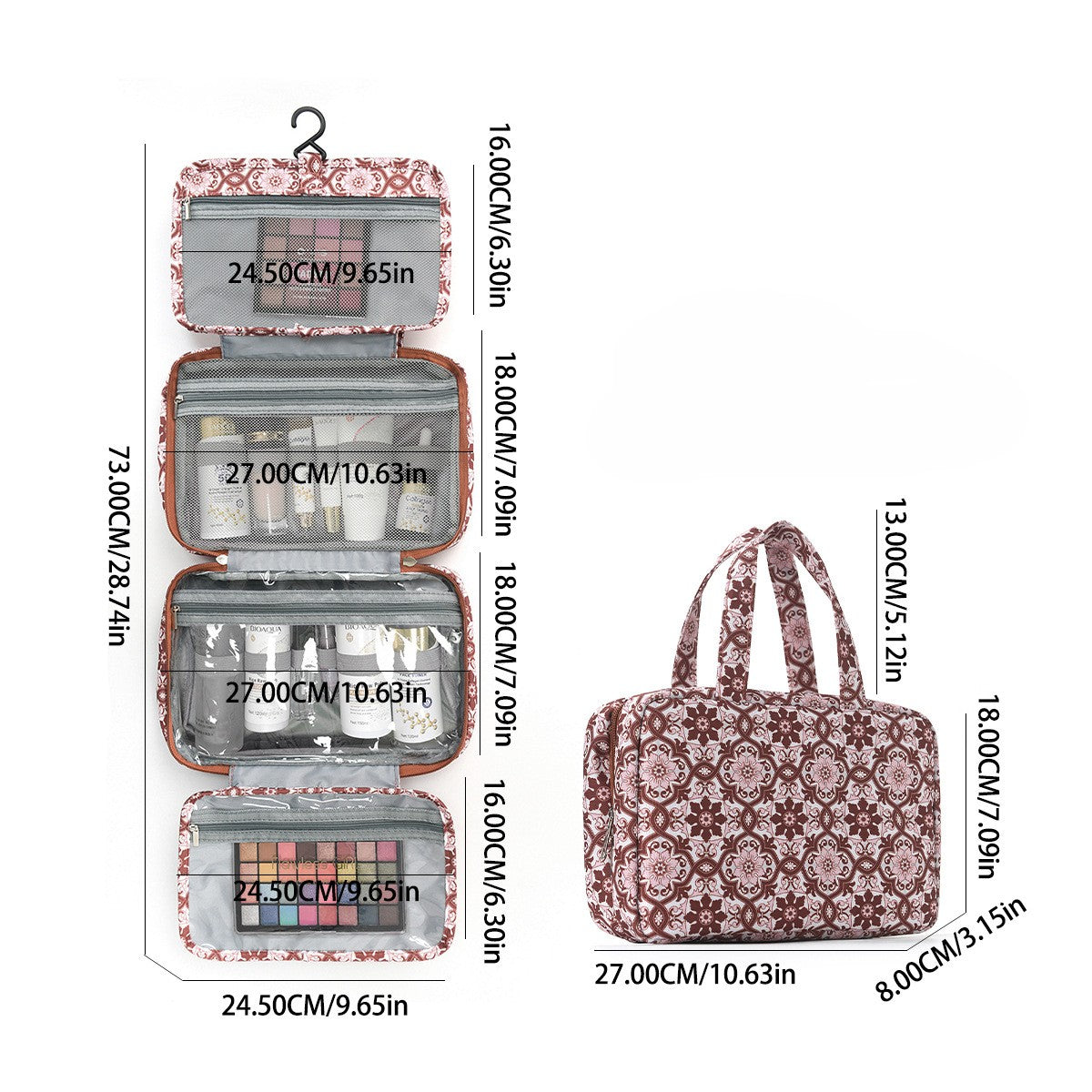 Foldable Hanging Travel Toiletry Organizer Bag - C3