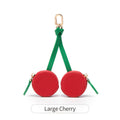 Textured Fruit Coin Pouch Keychain Charm - Cherry