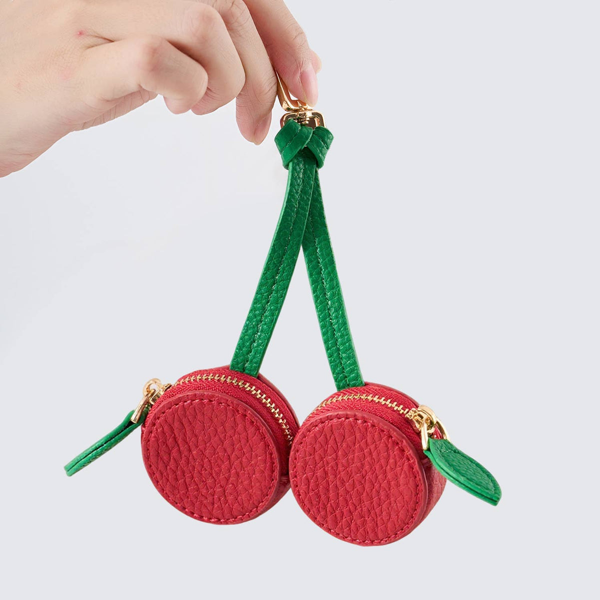 Textured Fruit Coin Pouch Keychain Charm