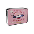 Retro Sardine Tin Print Makeup Pouch - Purple