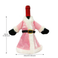 Santa Outfit Wine Bottle Cover with Plush Trim - Pink-1