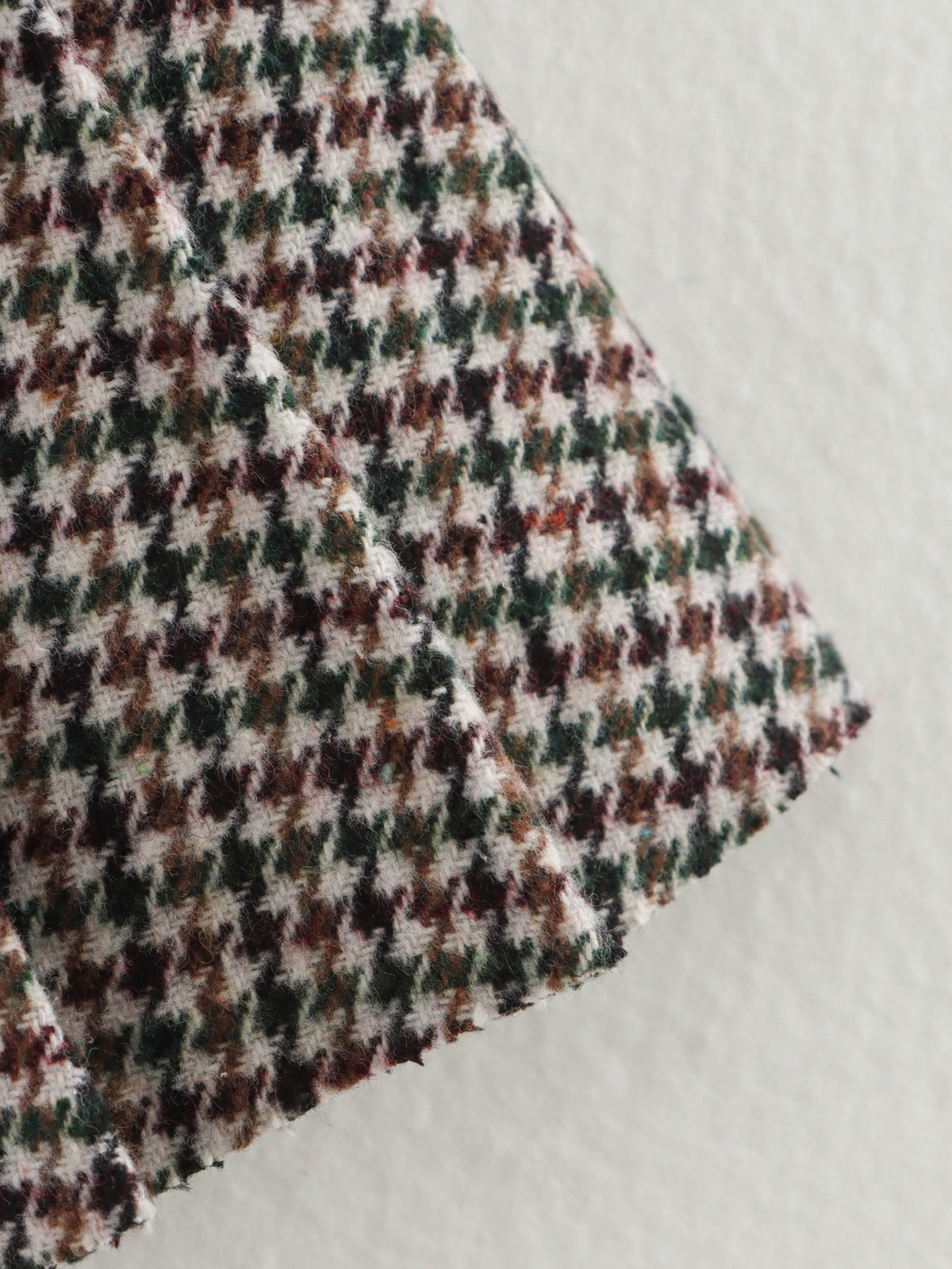 Houndstooth Pleated Mini Skirt - Brown - 5