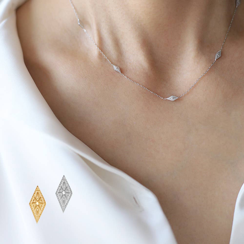 Diamond Station Chain Necklace