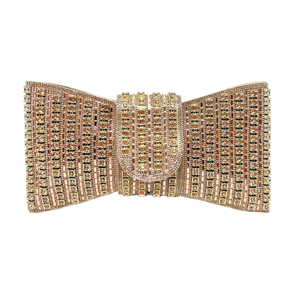Crystal Bow Clutch with Chain Strap