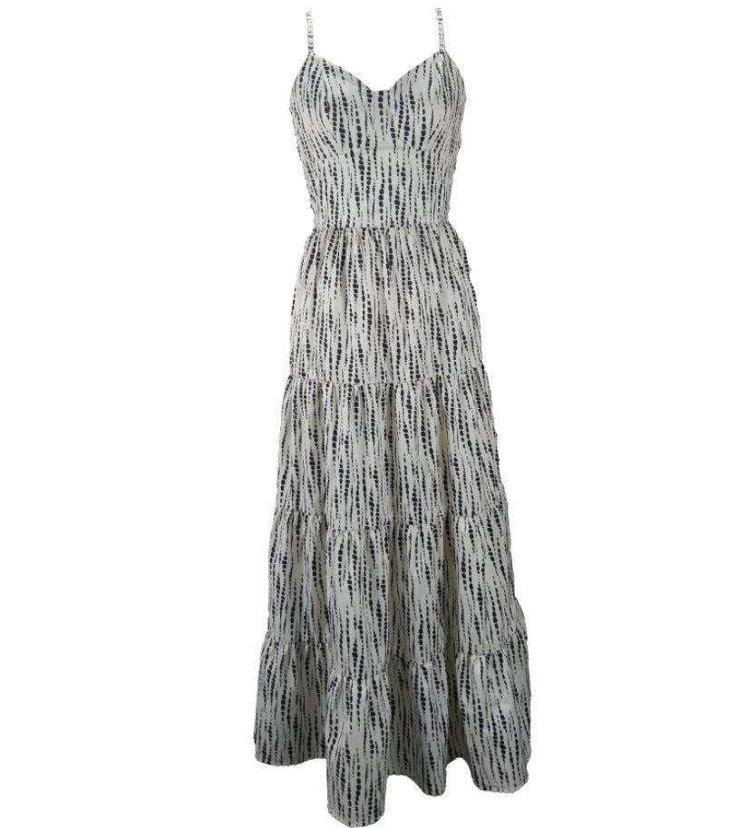 Tie Back Striped Cami Maxi Dress - view 2