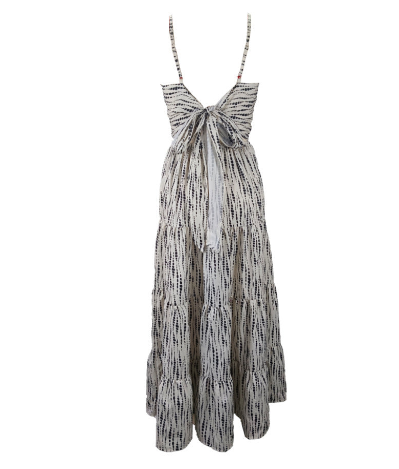 Tie Back Striped Cami Maxi Dress - view 3