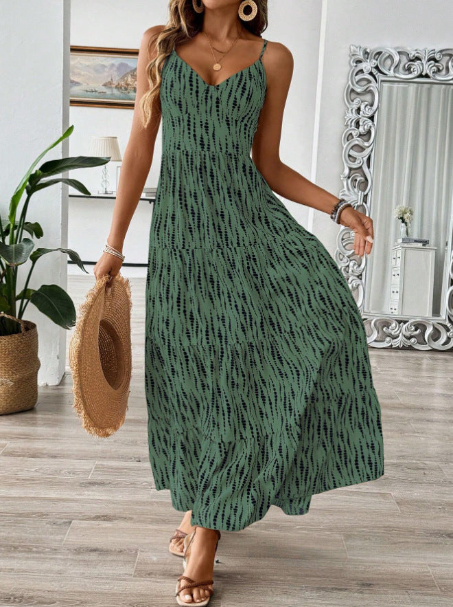 Tie Back Striped Cami Maxi Dress - view 6
