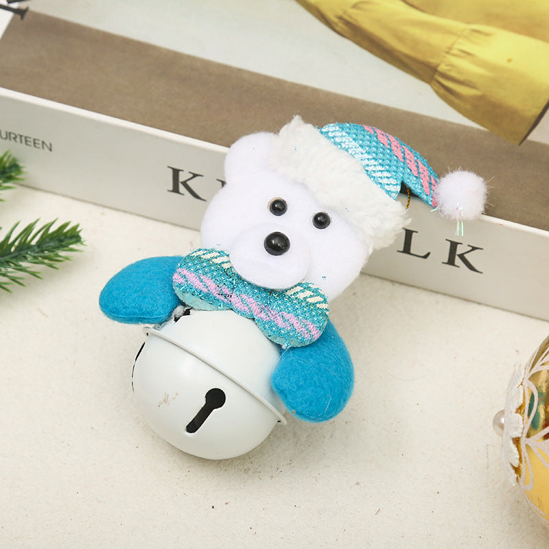 Plush Character Jingle Bell Christmas Tree Ornament - Bear