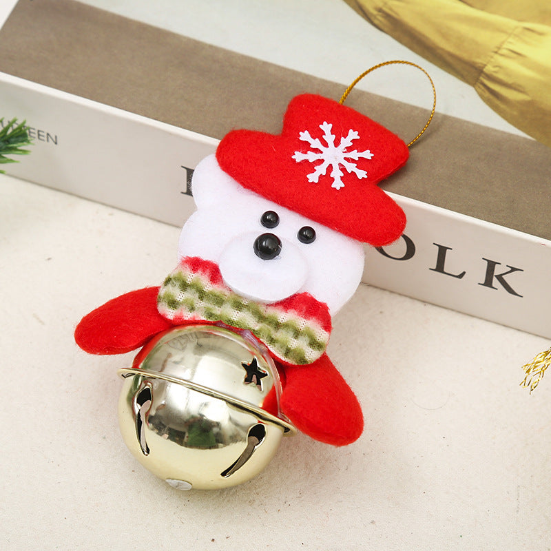 Plush Character Jingle Bell Christmas Tree Ornament - Bear_01