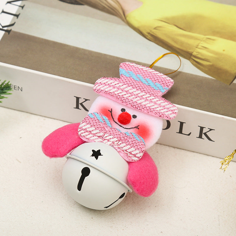 Plush Character Jingle Bell Christmas Tree Ornament - Snowman