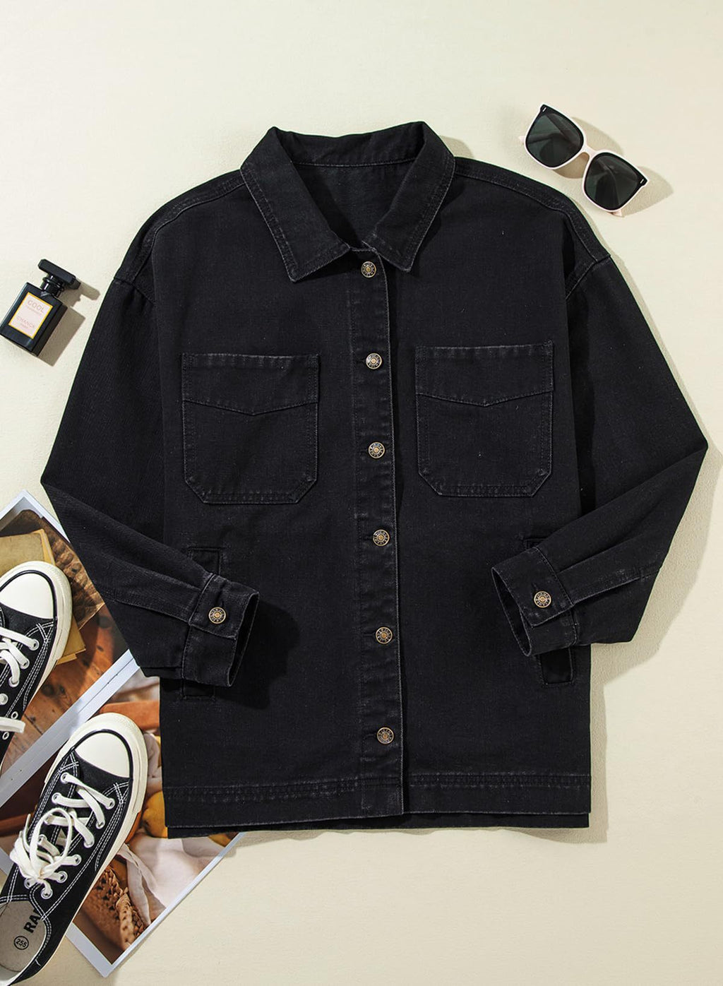 Relaxed Denim Overshirt Jacket for Layering - view 2
