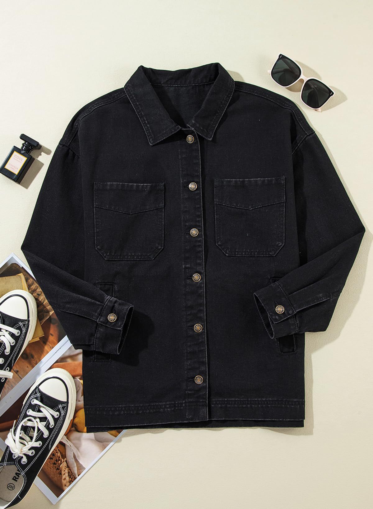 Relaxed Denim Overshirt Jacket for Layering - view 2