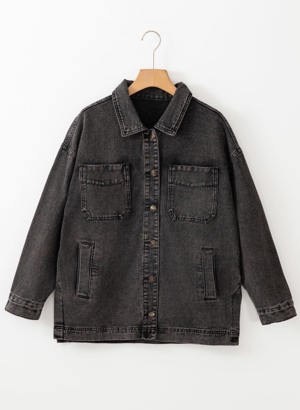 Relaxed Denim Overshirt Jacket for Layering - view 8