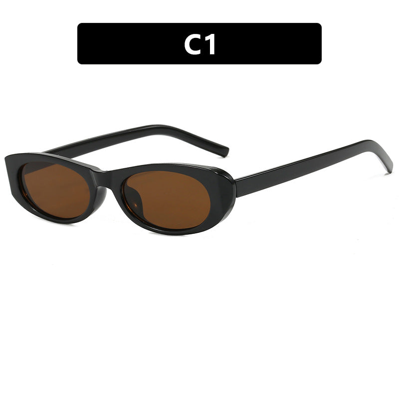 Narrow Oval Lens Nineties Sunglasses - Color_1