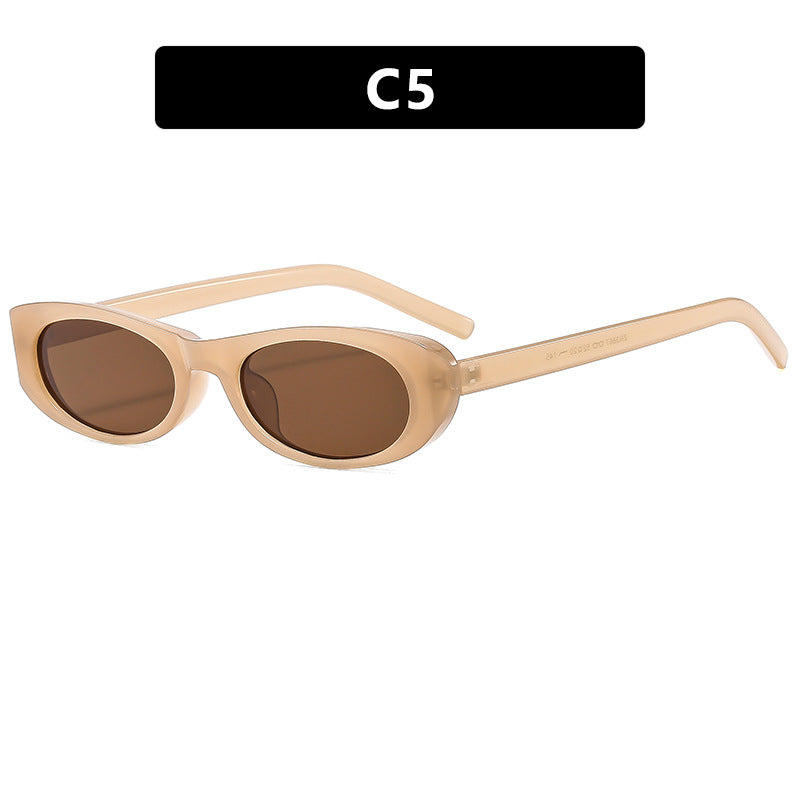 Narrow Oval Lens Nineties Sunglasses - Color_5