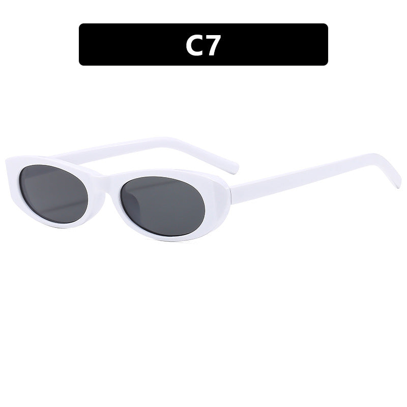 Narrow Oval Lens Nineties Sunglasses - Color_7