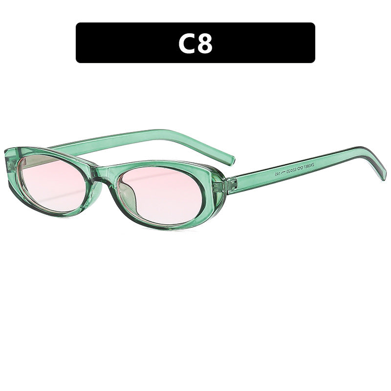 Narrow Oval Lens Nineties Sunglasses - Color_8