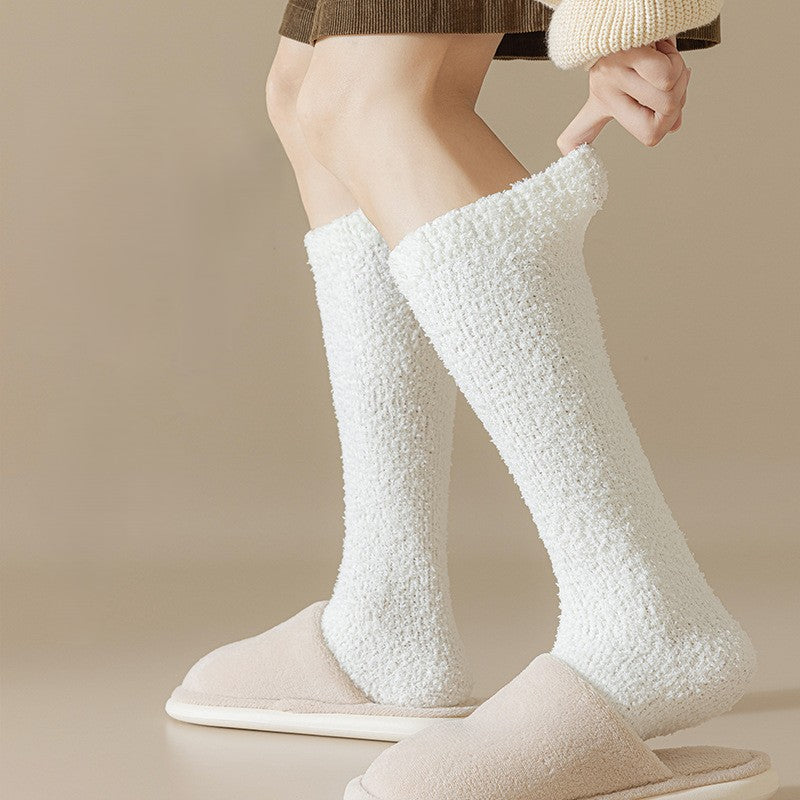 Plush Fluffy Knee High Sleep Socks