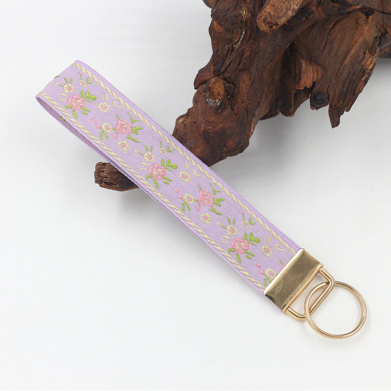 Ditsy Floral Ribbon Wristlet Keychain - NO-3
