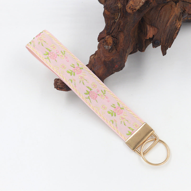 Ditsy Floral Ribbon Wristlet Keychain - NO-4 - 1