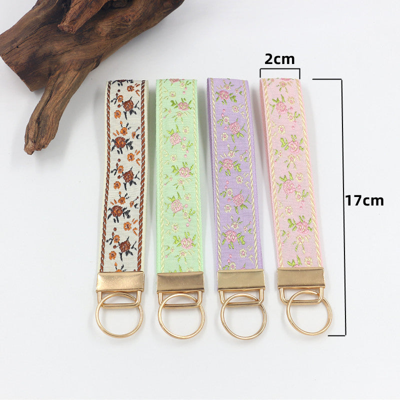 Ditsy Floral Ribbon Wristlet Keychain - NO-4 - 2