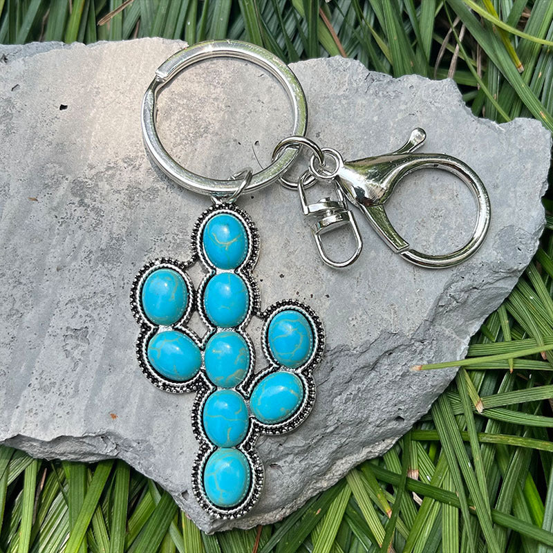 Western Turquoise Concho Keychain - Color_1 - 1