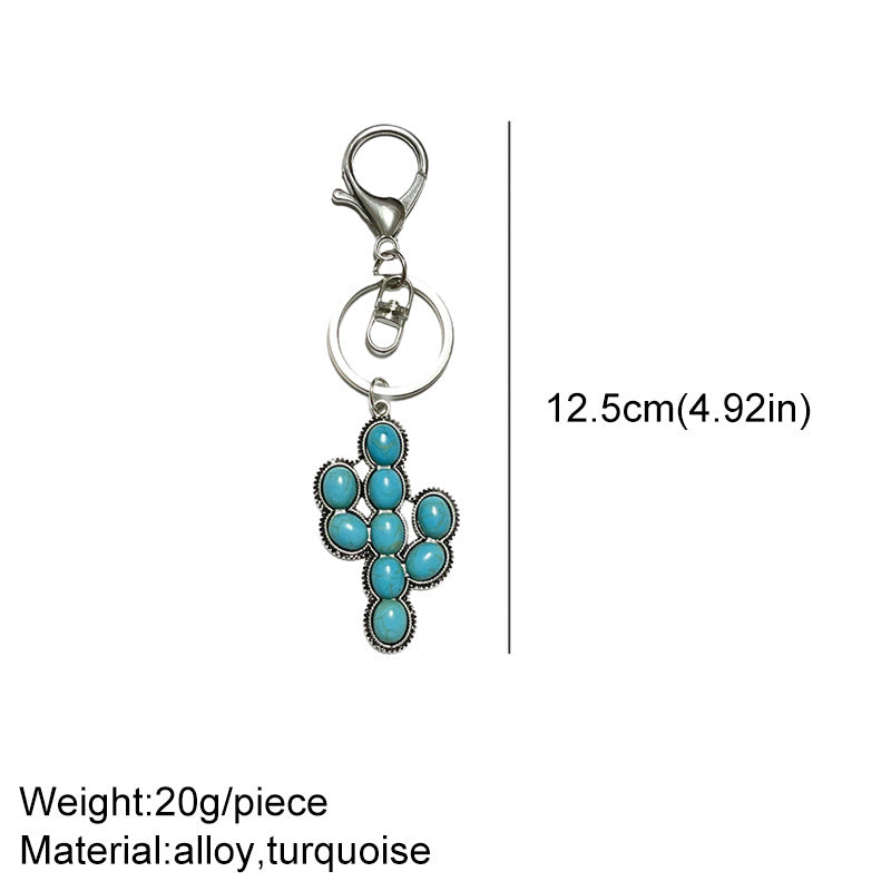 Western Turquoise Concho Keychain - Color_1 - 2