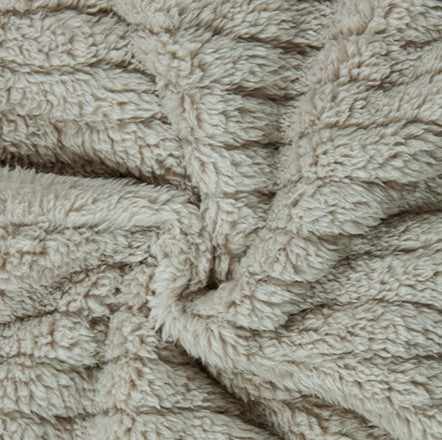 Ribbed Sherpa Fleece Button Front Jacket - Khaki - 4