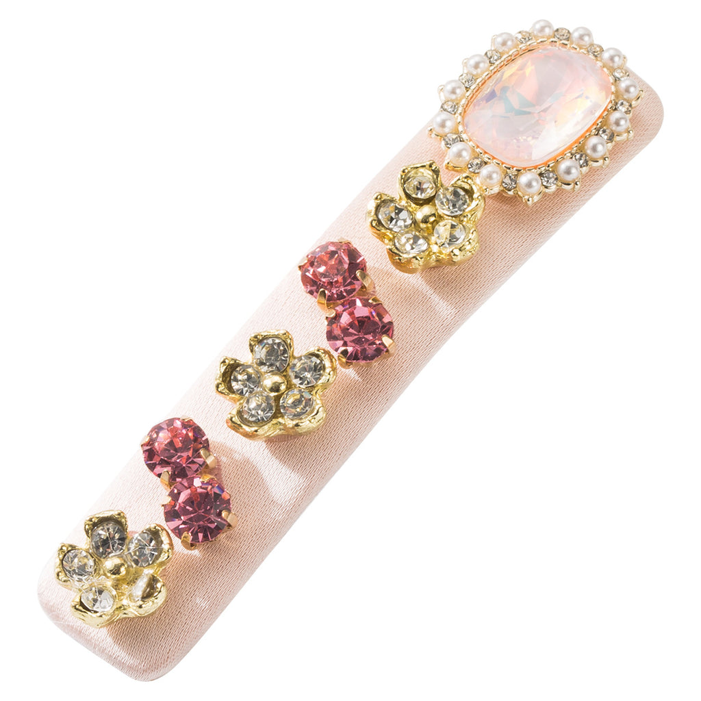 Rhinestone Flower Barrette Hair Clip - view 1