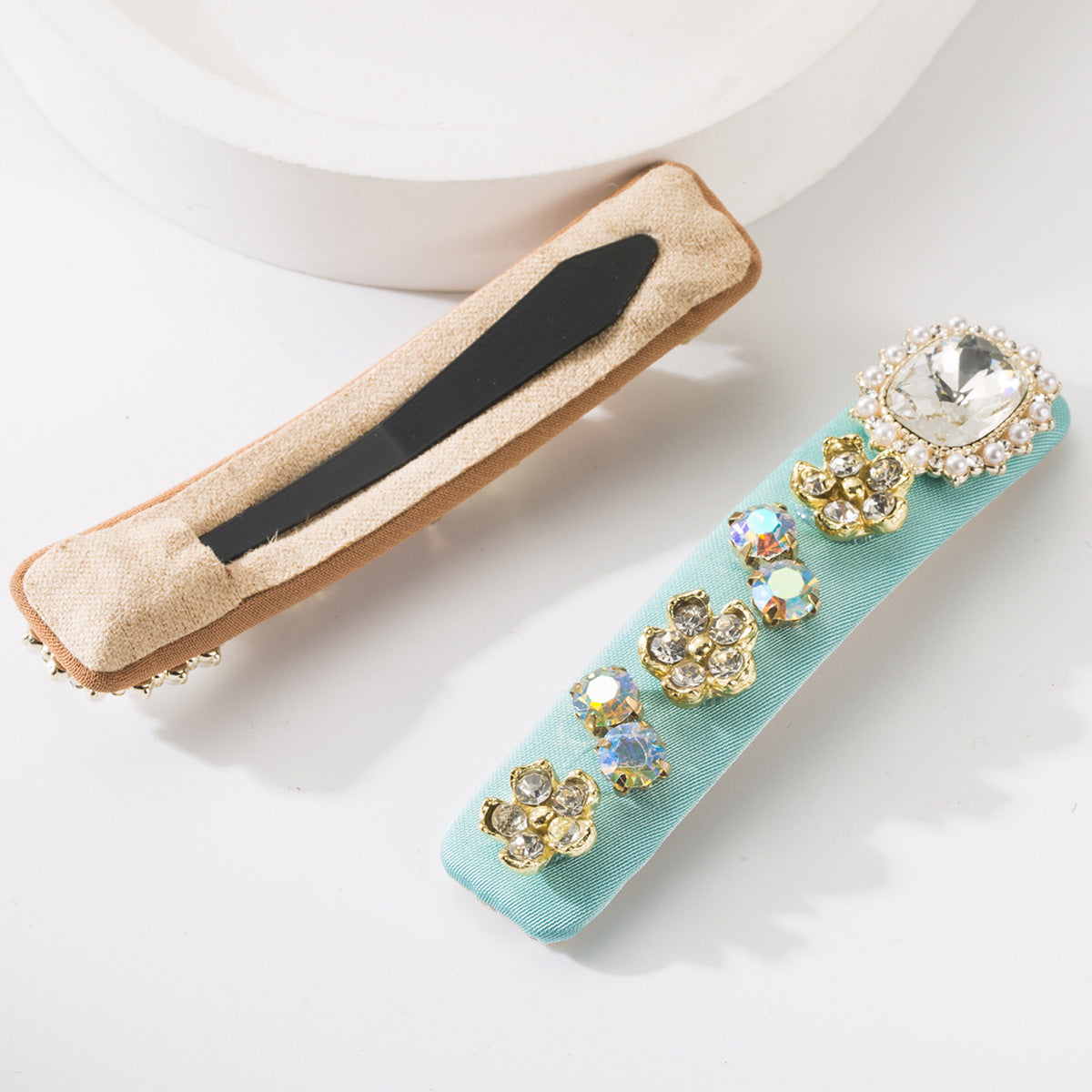 Rhinestone Flower Barrette Hair Clip - view 4
