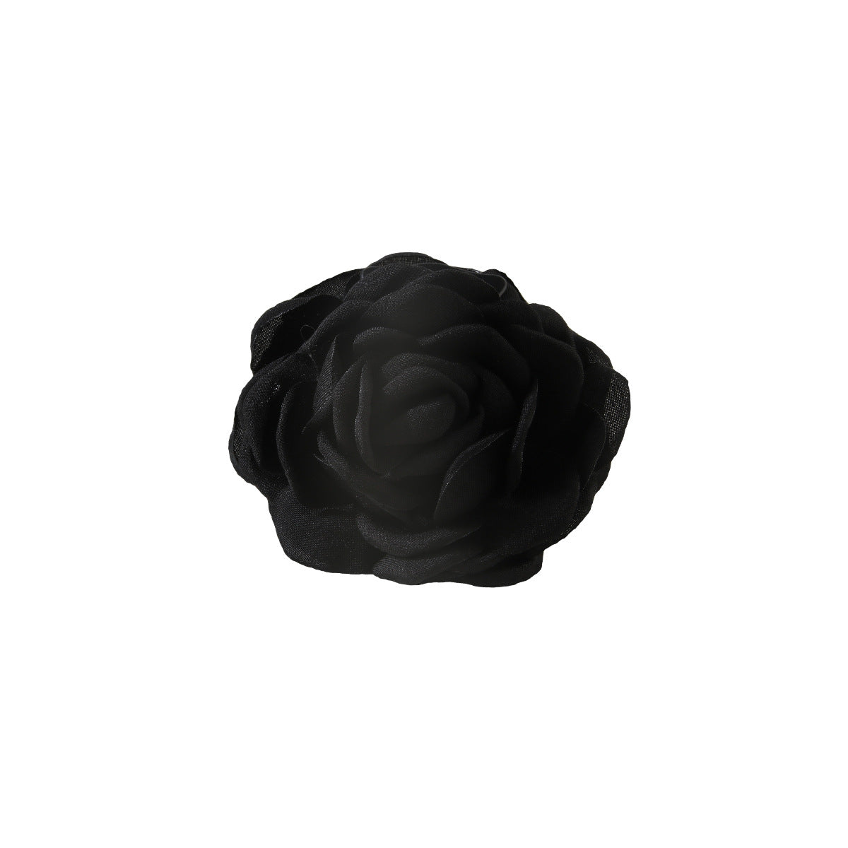 Oversized Rose Flower Hair Claw Clip - Black