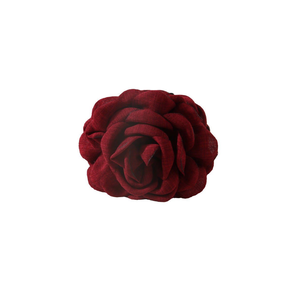Oversized Rose Flower Hair Claw Clip - burgundy