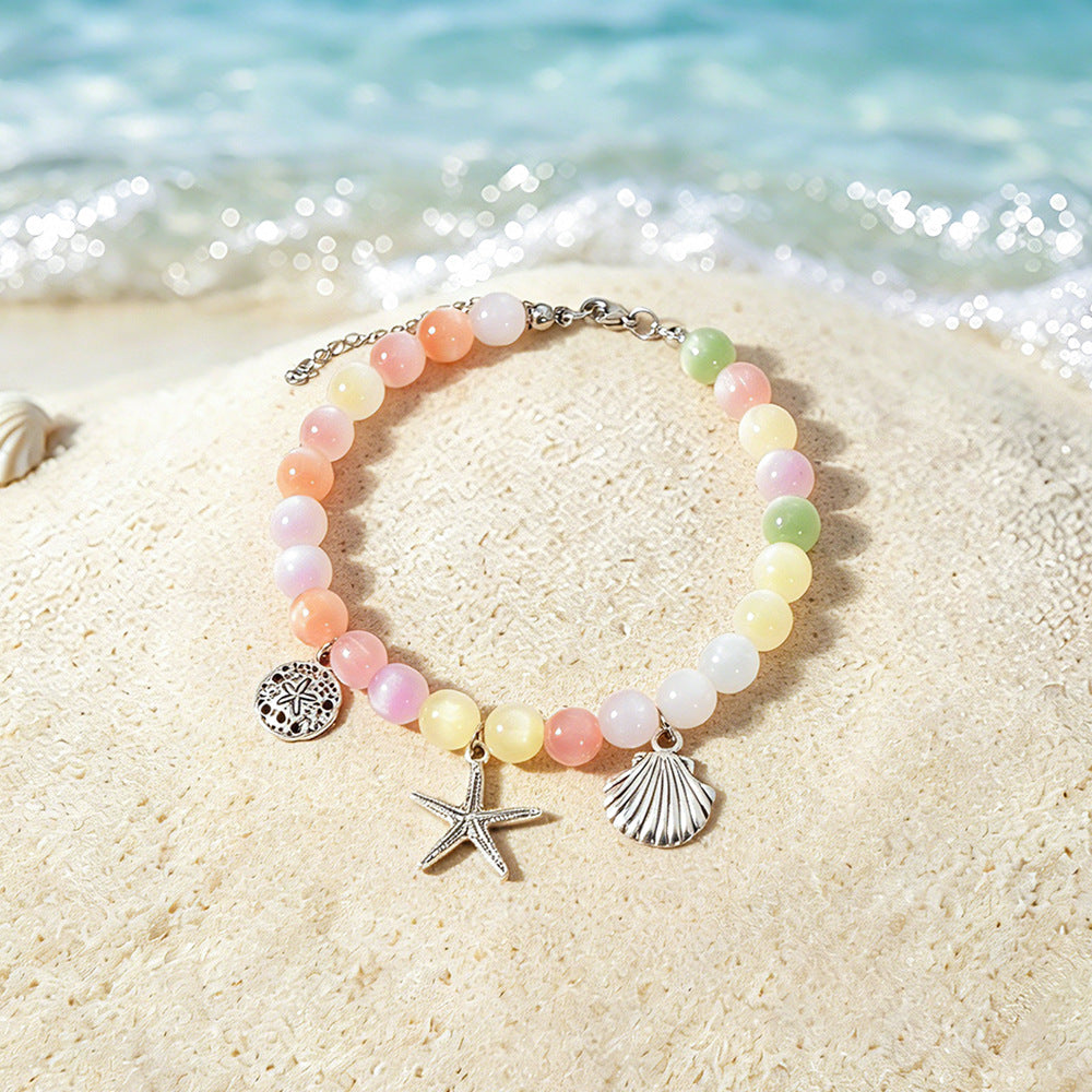 Ocean Charm Beaded Beach Anklet - NO-1