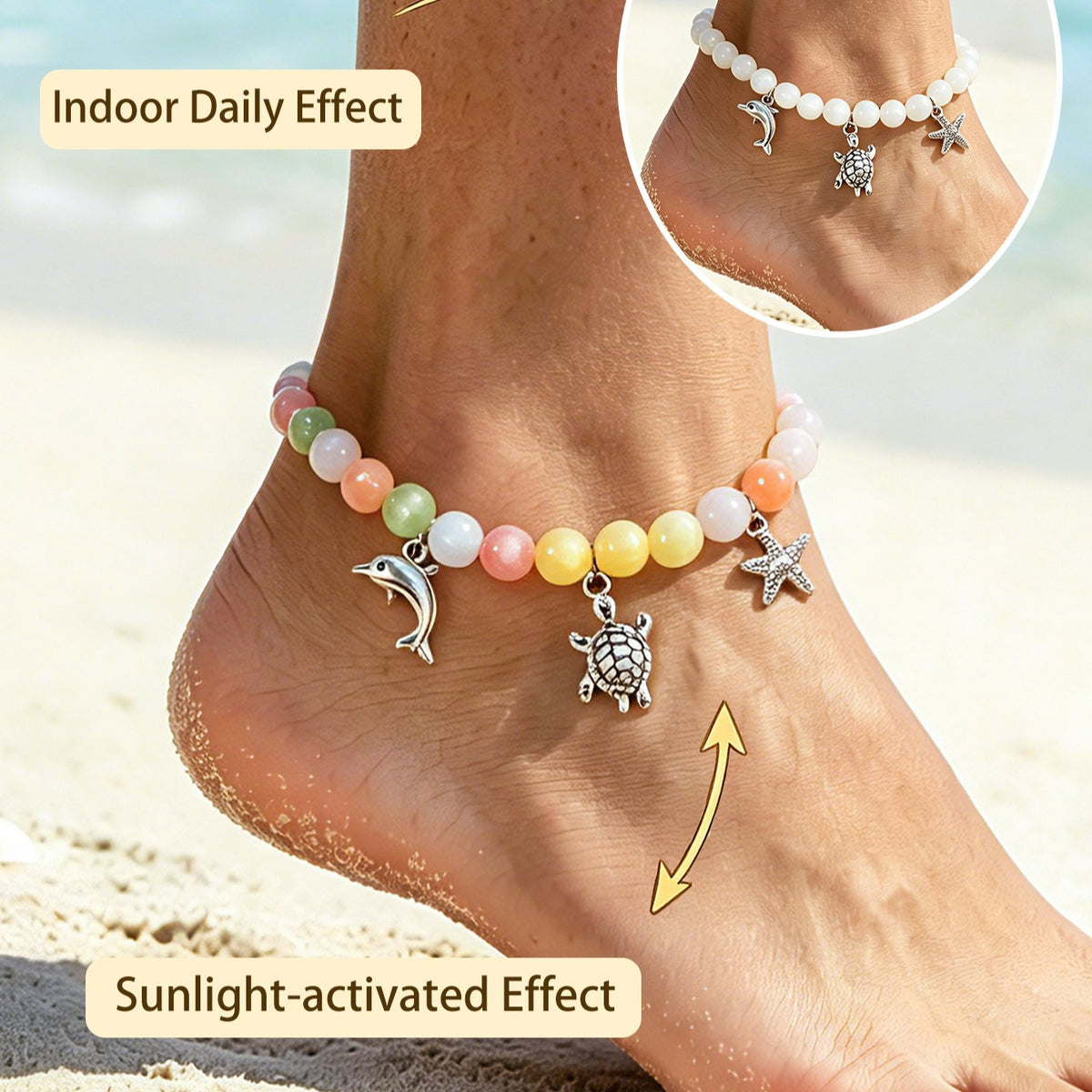 Ocean Charm Beaded Beach Anklet - NO-4
