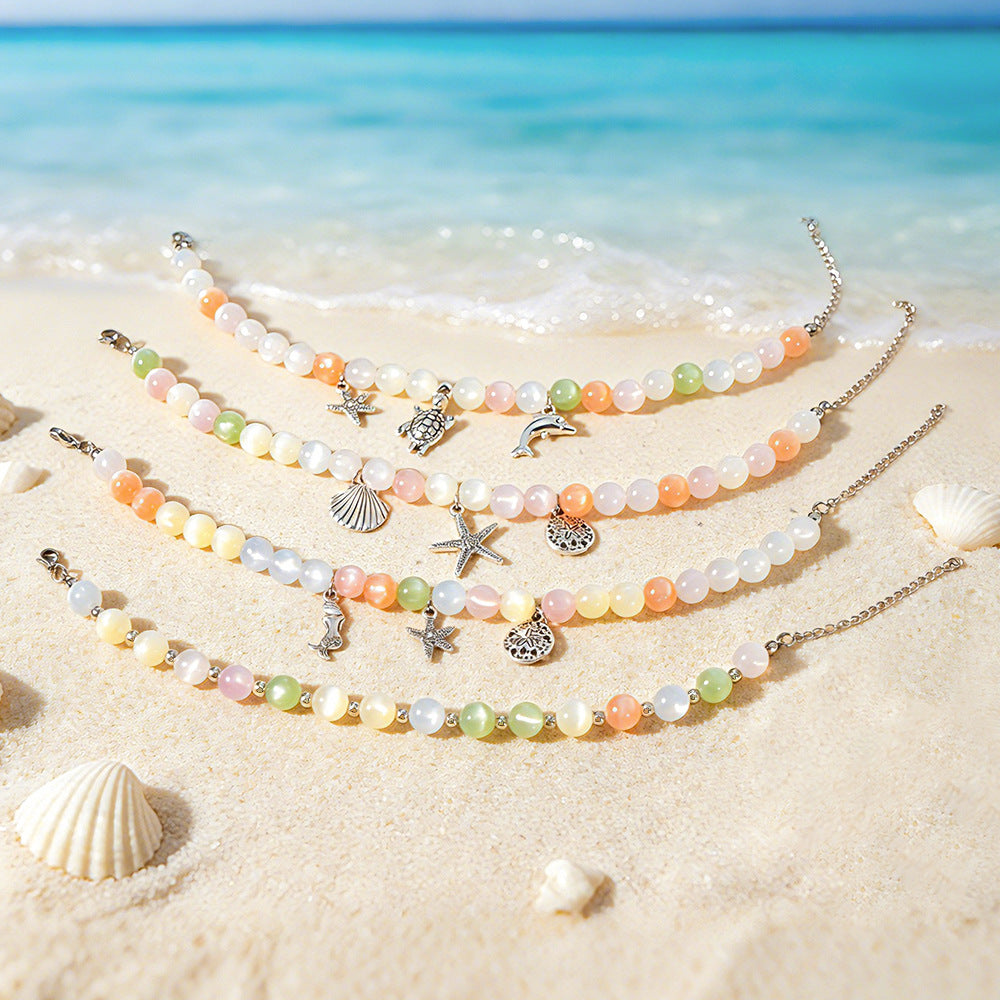 Ocean Charm Beaded Beach Anklet - NO-4 - 2