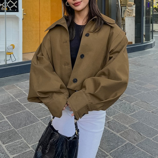 Cropped Boxy Lapel Utility Jacket - view 1