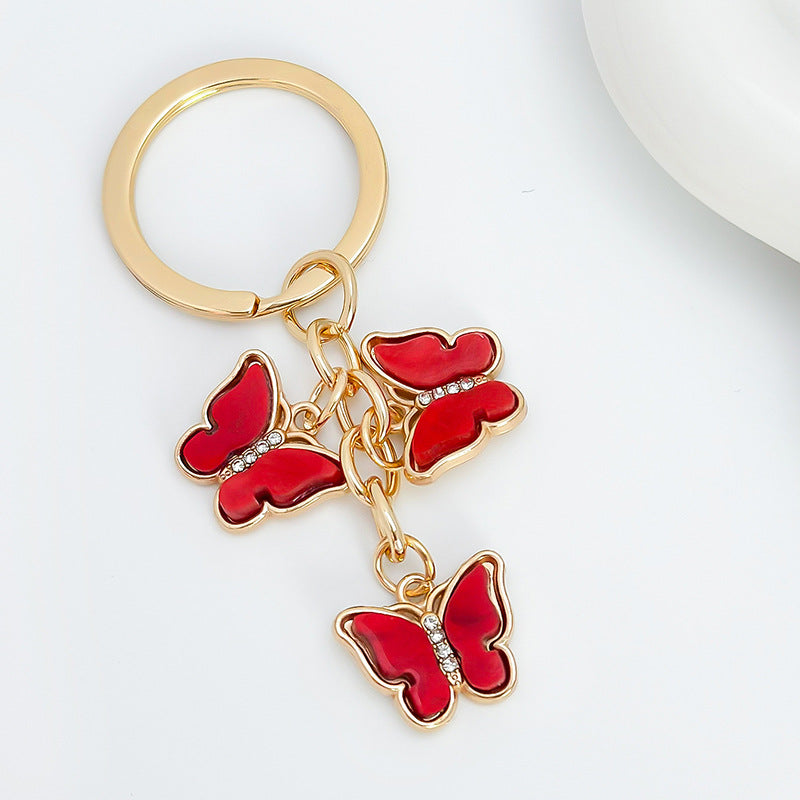 Triple Butterfly Charm Cluster Keychain - Color_2