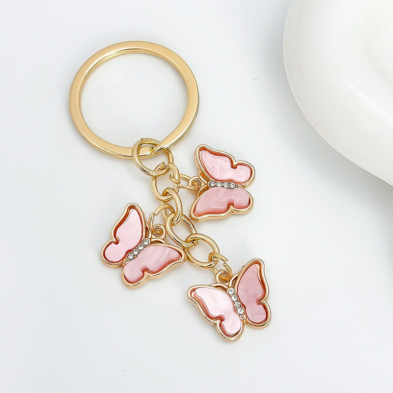 Triple Butterfly Charm Cluster Keychain - Color_3