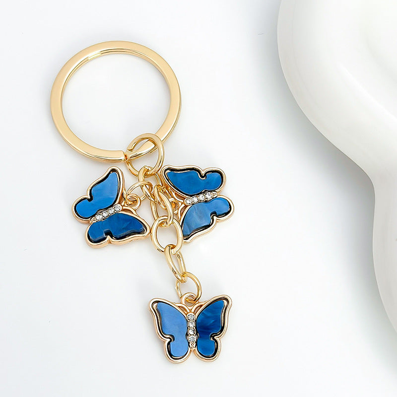 Triple Butterfly Charm Cluster Keychain - Color_7