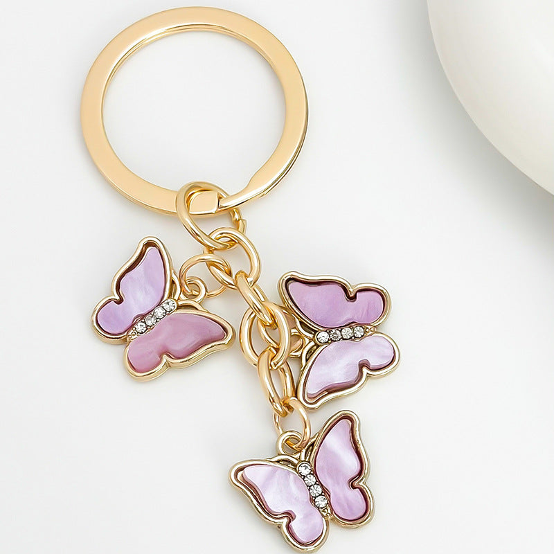 Triple Butterfly Charm Cluster Keychain - Color_8