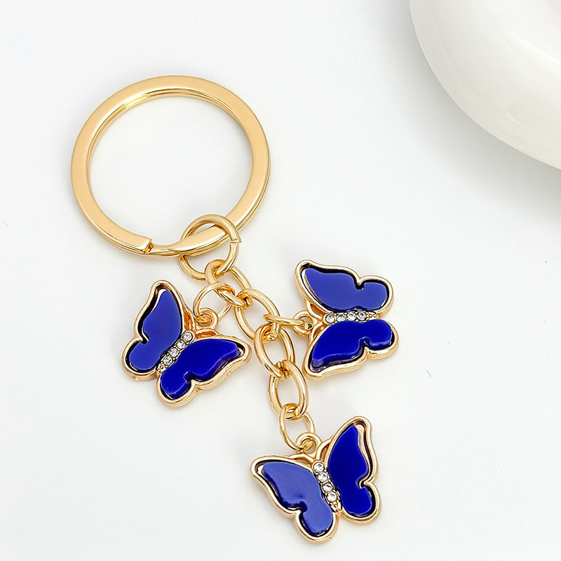 Triple Butterfly Charm Cluster Keychain - Color_9