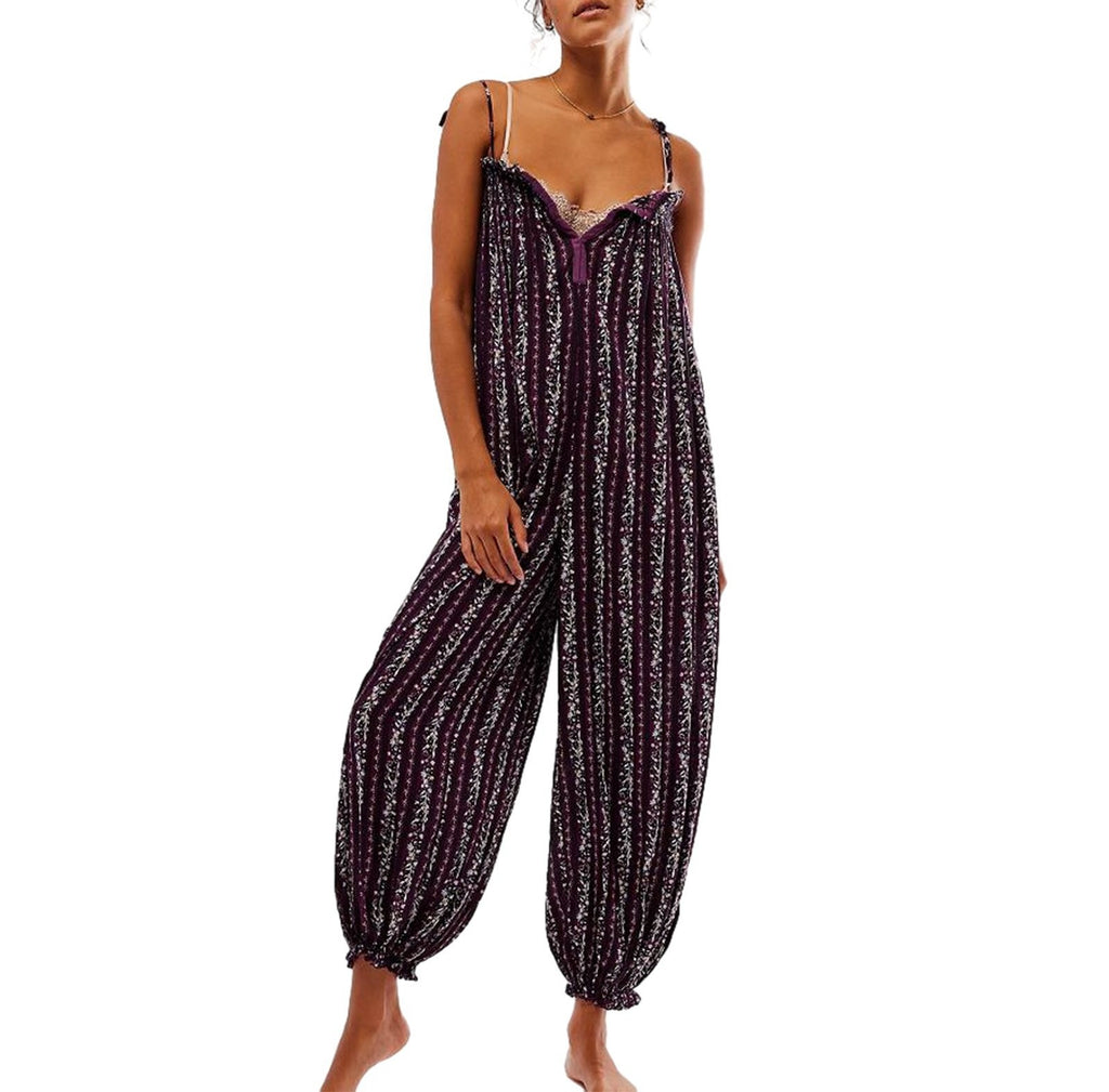 Smocked Bodice Harem Leg Jumpsuit