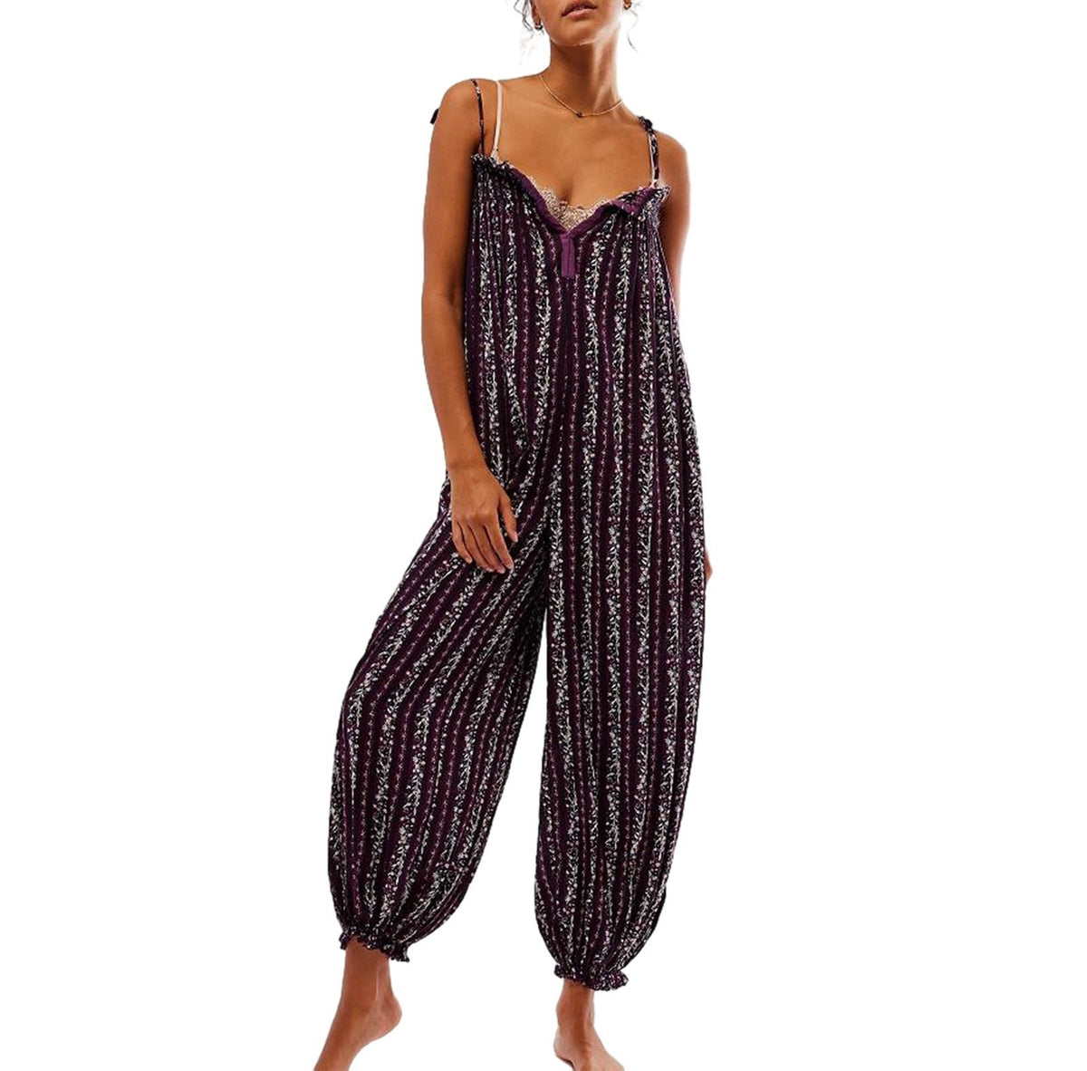 Smocked Bodice Harem Leg Jumpsuit