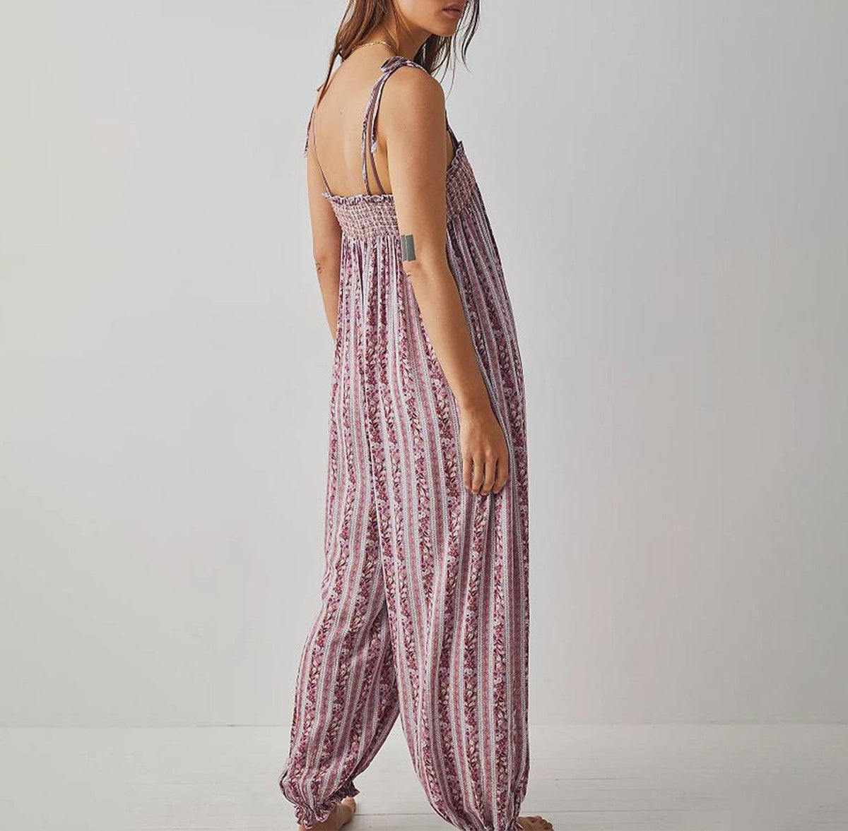 Smocked Bodice Harem Leg Jumpsuit - view 1