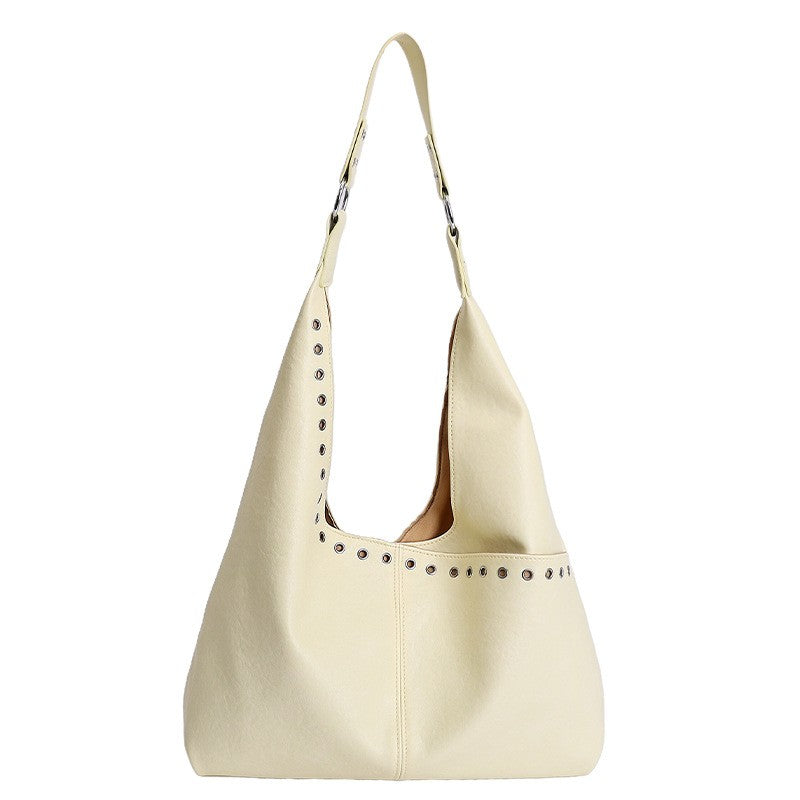 Grommet Slouchy Hobo Shoulder Bag