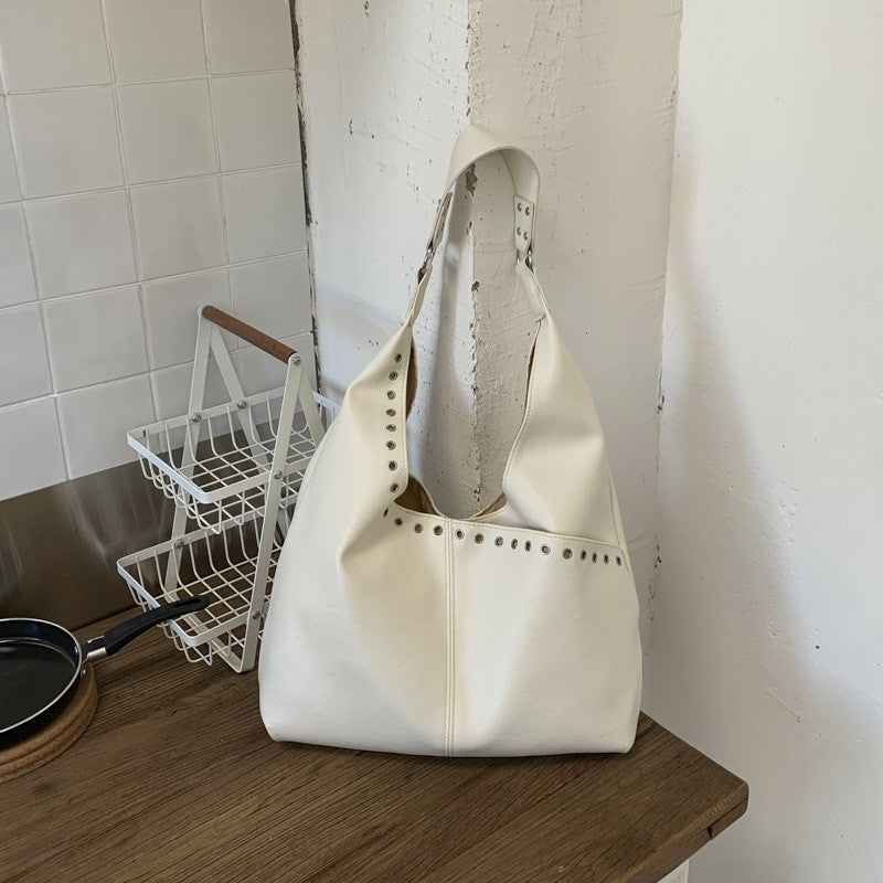 Grommet Slouchy Hobo Shoulder Bag