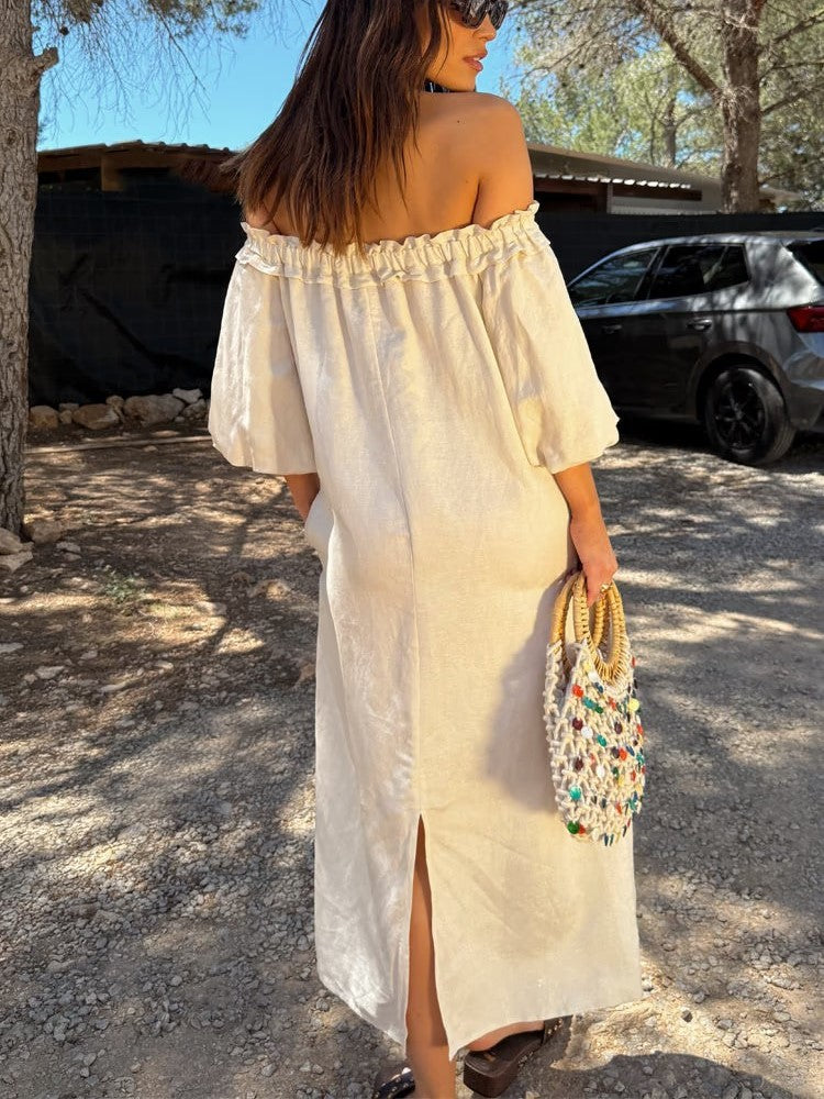 Fruit Print Off Shoulder Midi Dress - Decor - 4