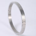 Roman Numeral Engraved Bangle Bracelet - Steel