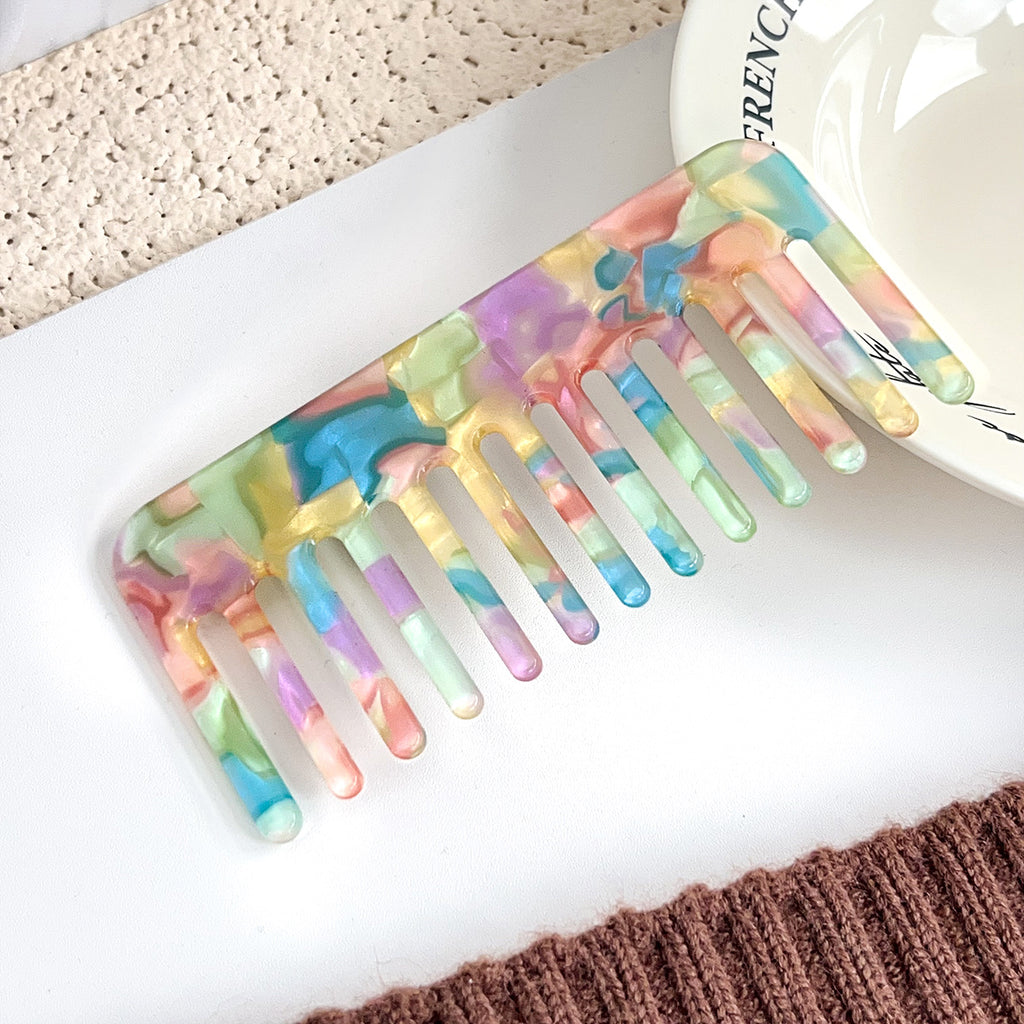Marbled Acetate Wide Tooth Hair Comb - NO-10